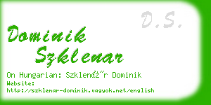 dominik szklenar business card